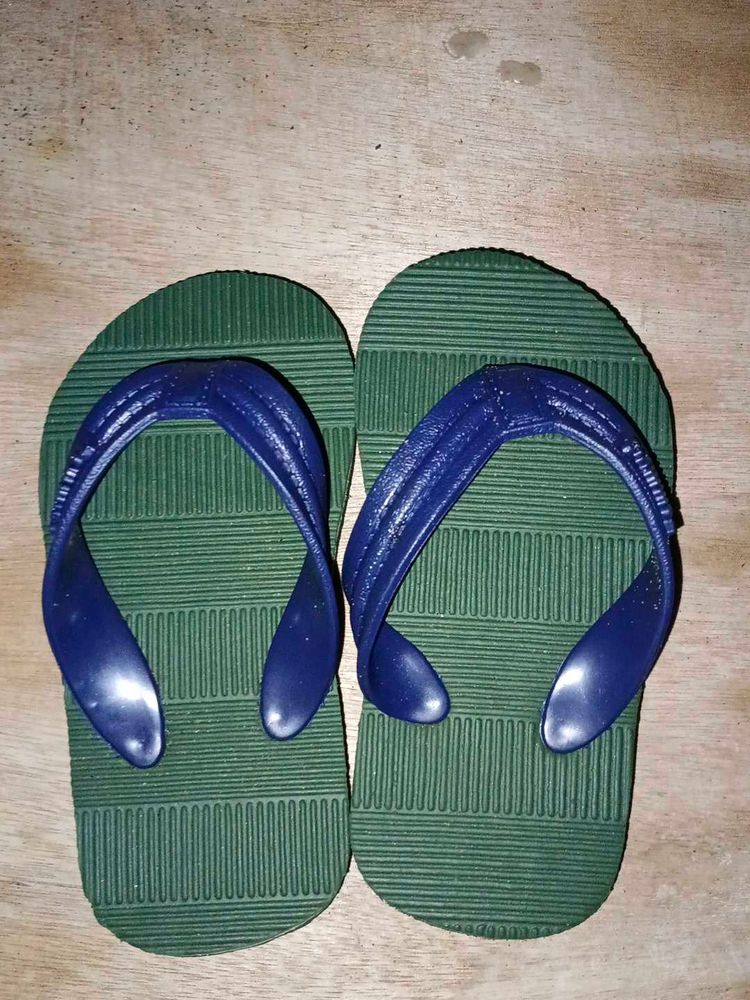 Green &amp; Blue Flip Flops