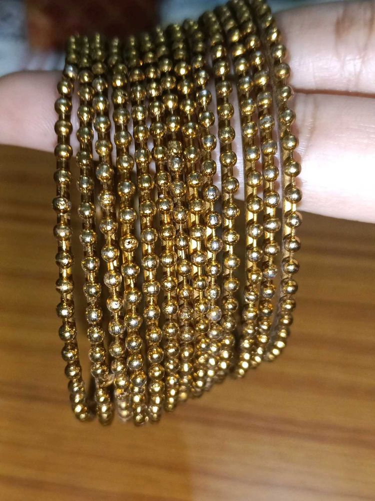Gold Beaded Bangles