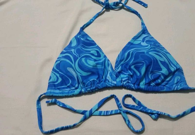Blue Swirl Bikini Top