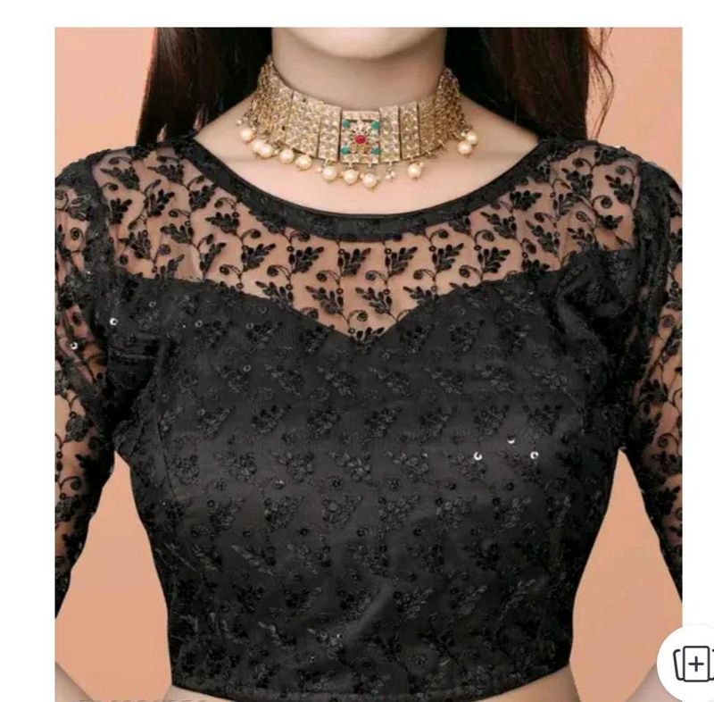 Elegant Black Net Blouse