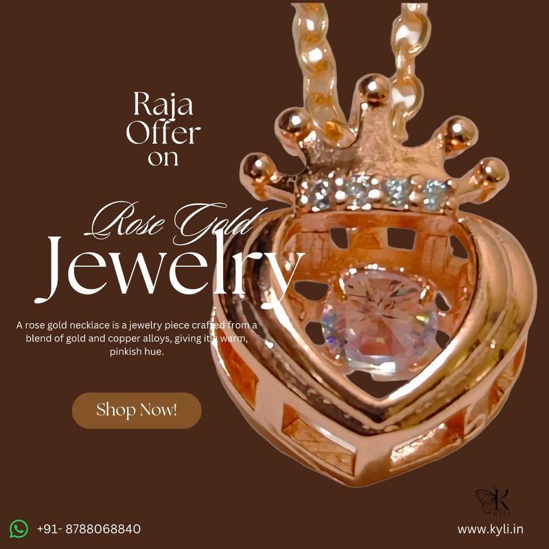 Heart Shaped Rose Gold Plated Pendant With Chain