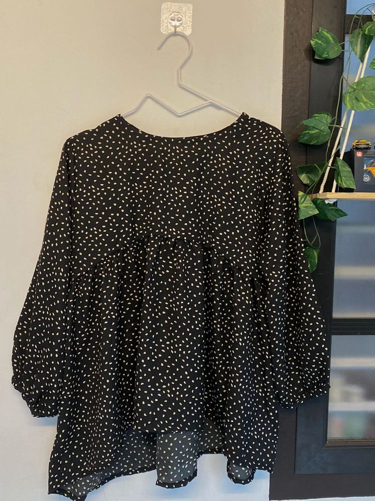 Black Polka Dot Top