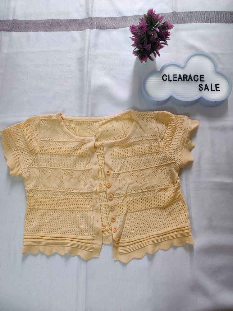 Vintage Yellow Knit Cardigan