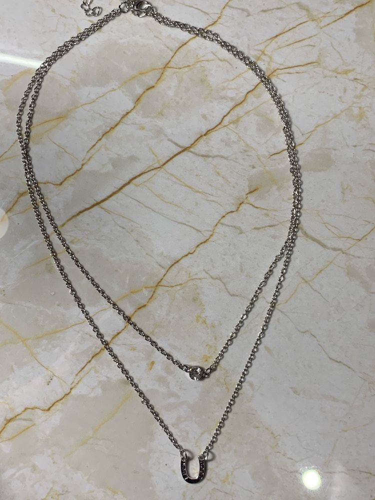 Silver Layered Horseshoe Necklace