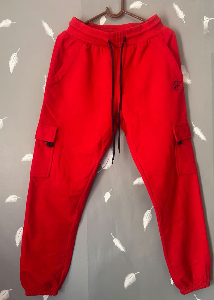 Red Cargo Joggers