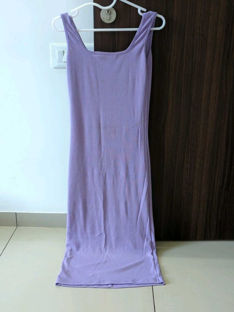 Lilac Bodycon Midi Dress