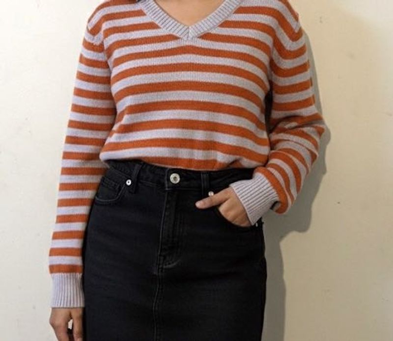 Striped V-Neck Sweater