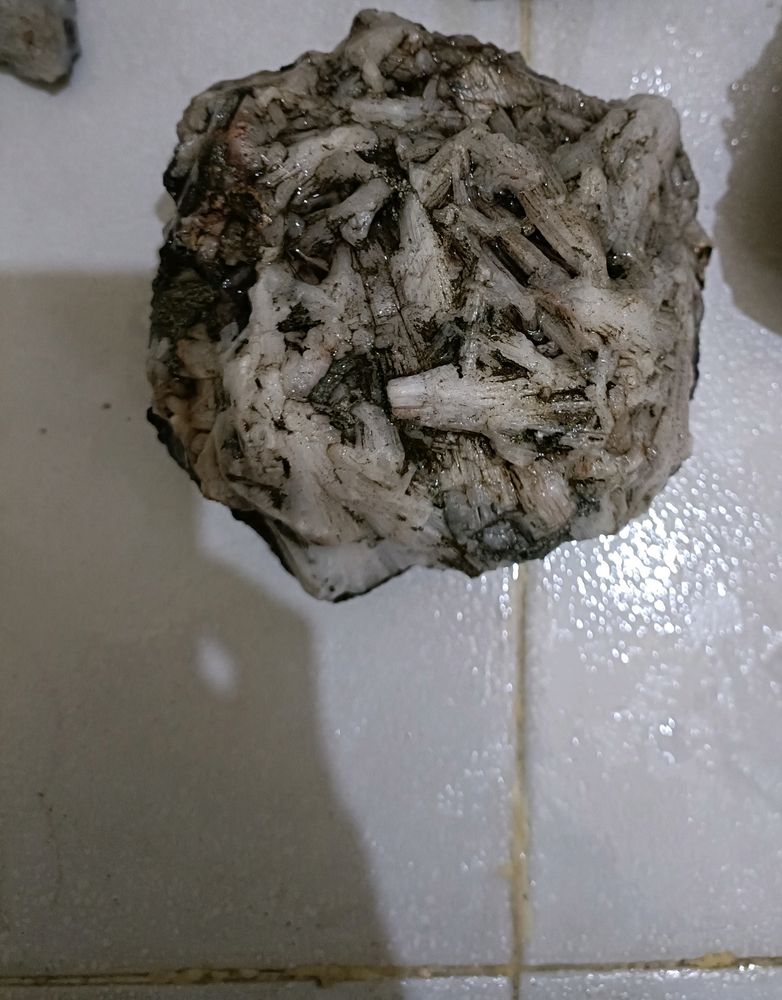 Raw Natrolite With Calcite Cluster