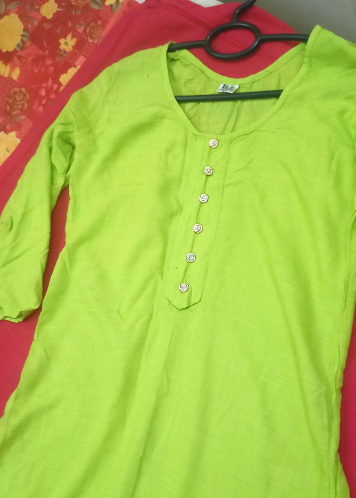 Neon Cotton Kurti