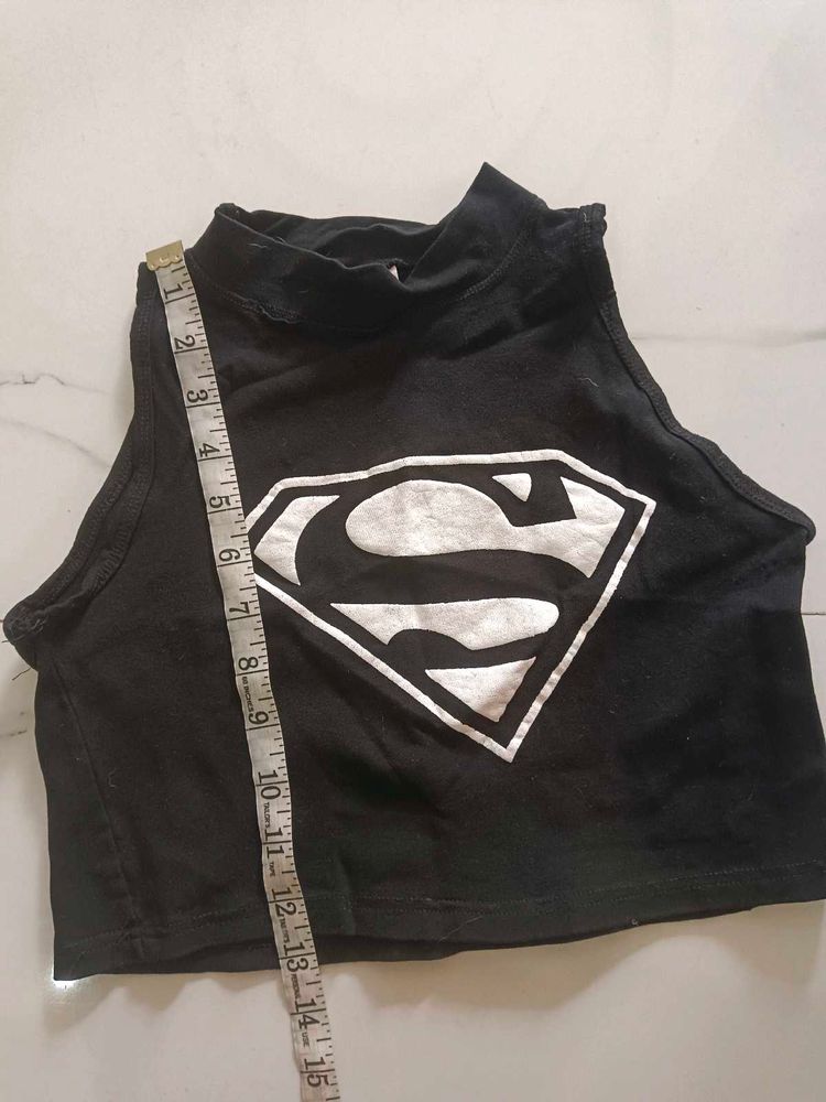 Black Crop Top Stretchable