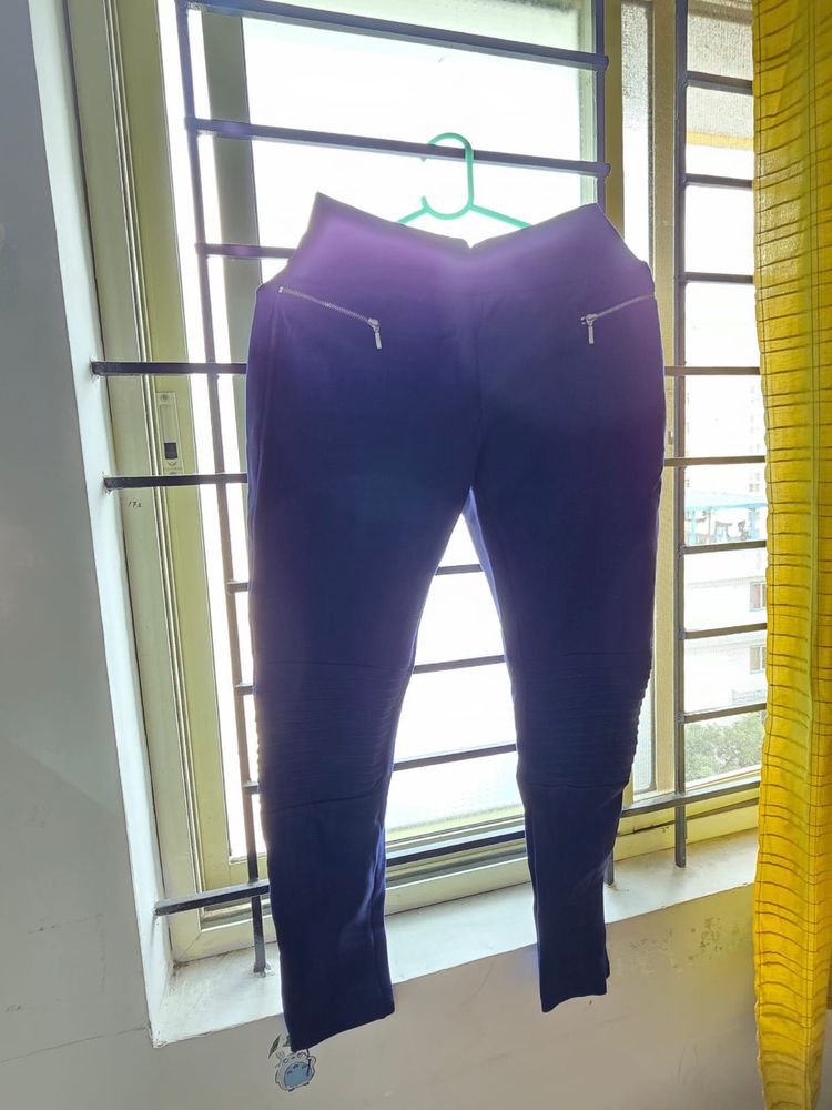 Office wear stylish leggings with zip