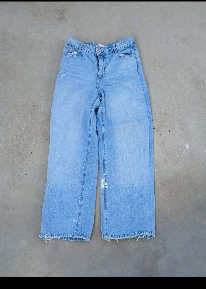 Wide Leg Denim Jeans