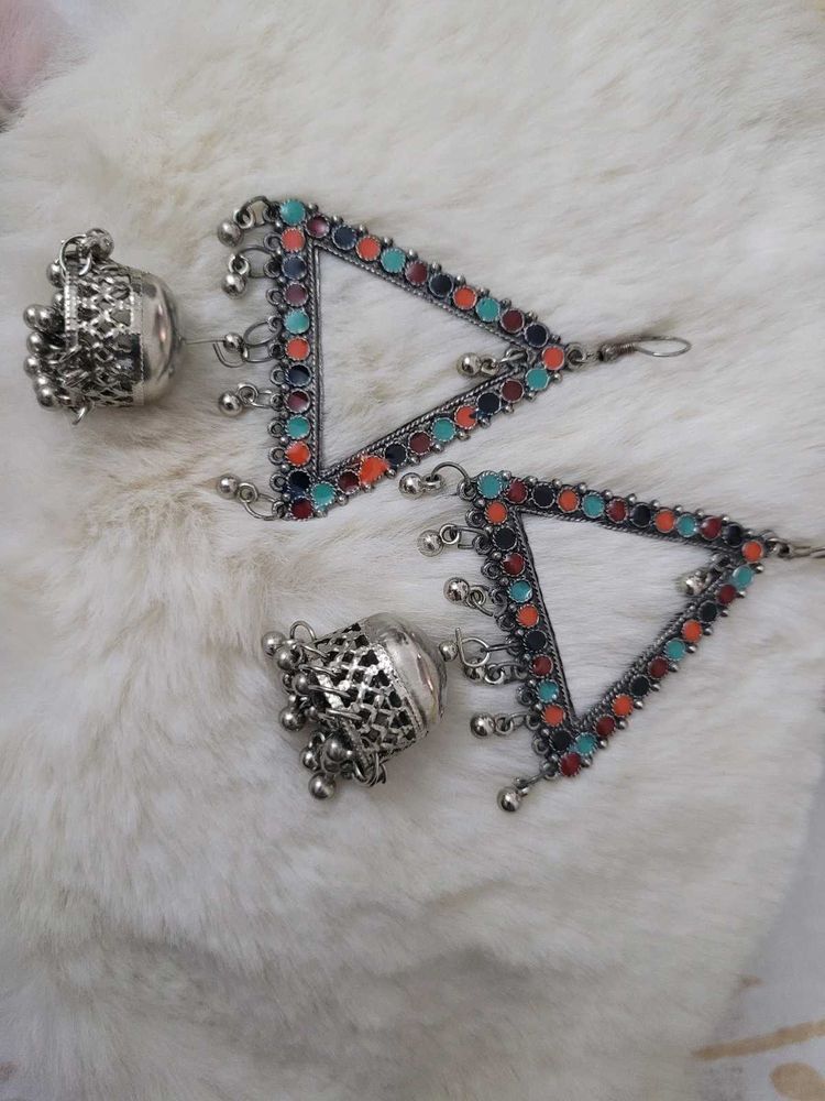 Boho Triangle Earrings &amp; Ring Set
