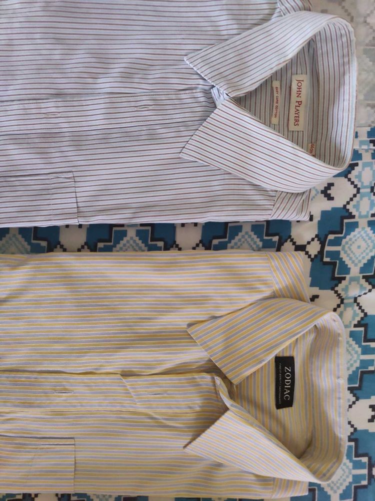 2 Branded Men Shirts 42 Inch, John Players, Zodiac