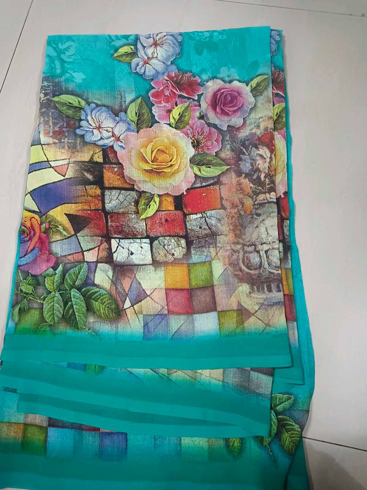 Floral Print Saree