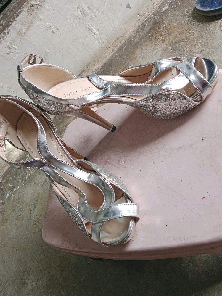 TOTE&#39;S GALLORE Stylish Silver Heel(39)
