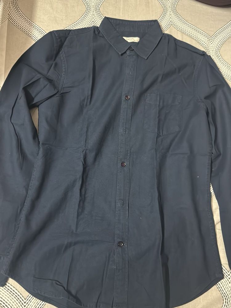 Navy Long Sleeve Button-Down Shirt