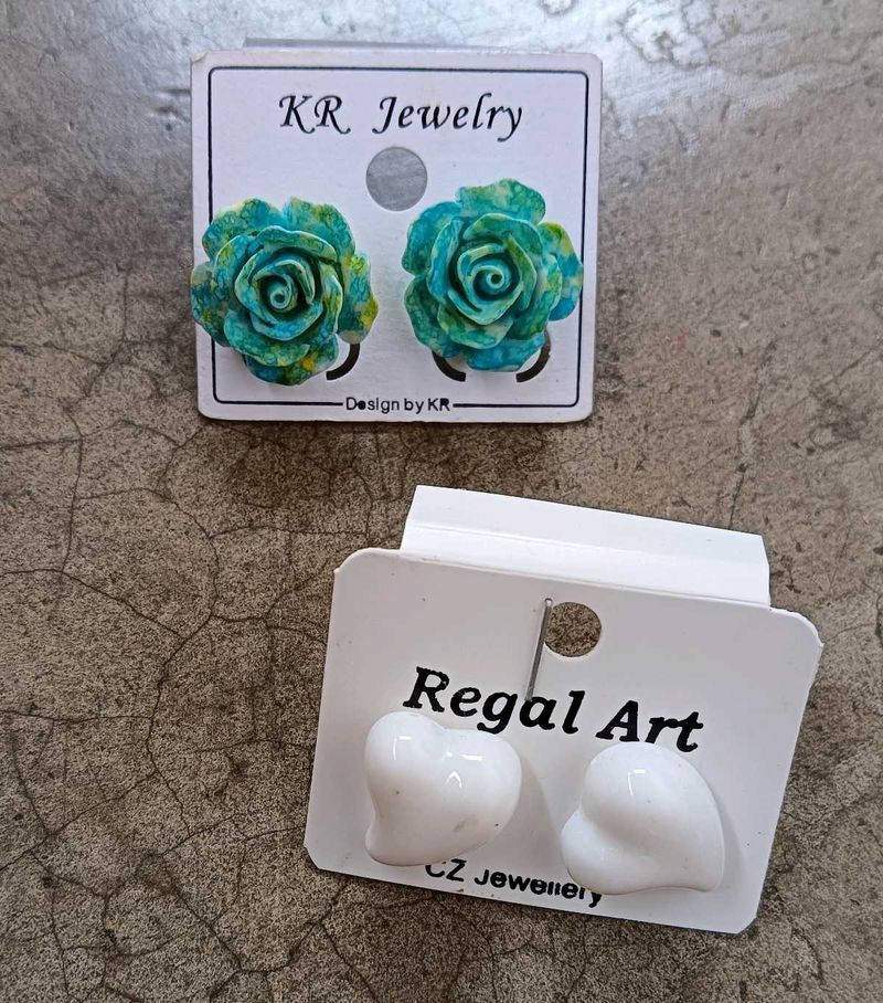 Two Classy Stud Earrings For Girls And Women
