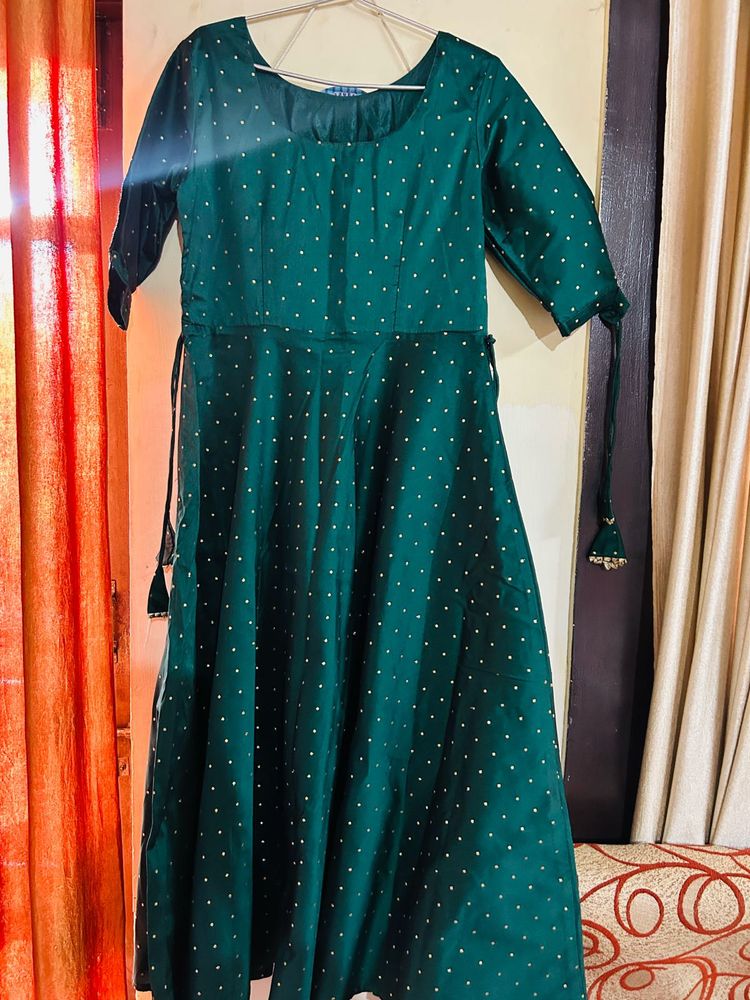 Emerald Green Polka Dot Dress