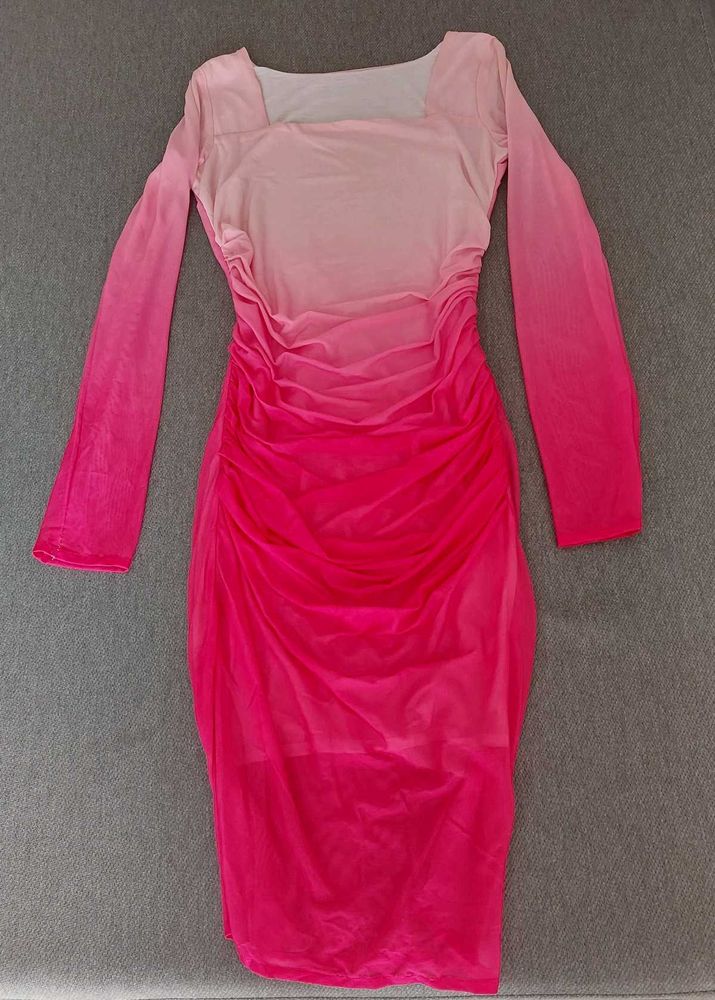 Shades Of Pink Ruched Bodycon Dress