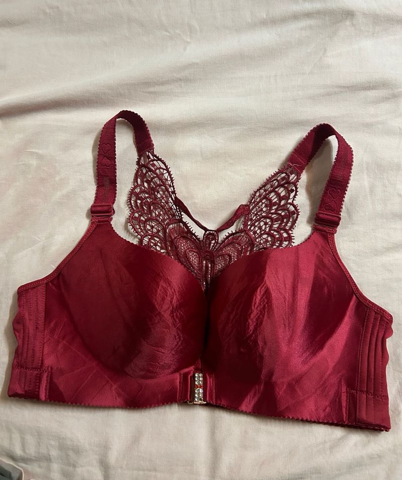 Elegant Burgundy Bra