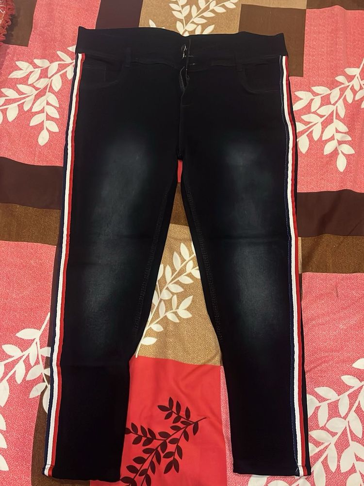 Black Faded Denim Jeans Skinny Ankle Fit