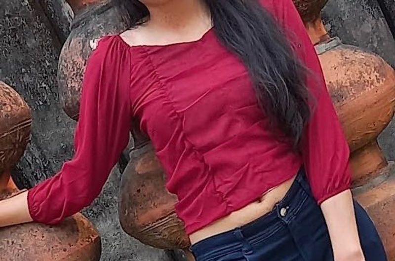 Red Ruched Top