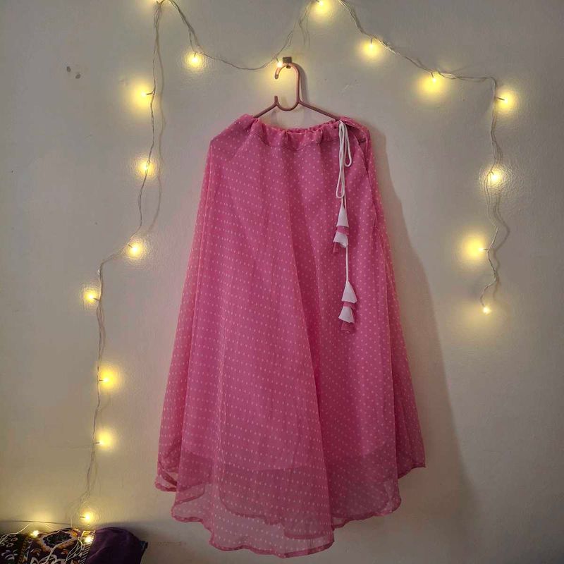 Pink colour skirt