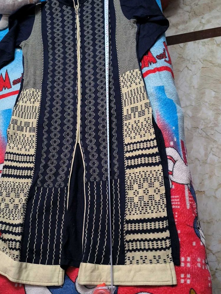 Patterned Knit Cardigan kurti with zip xxl size
