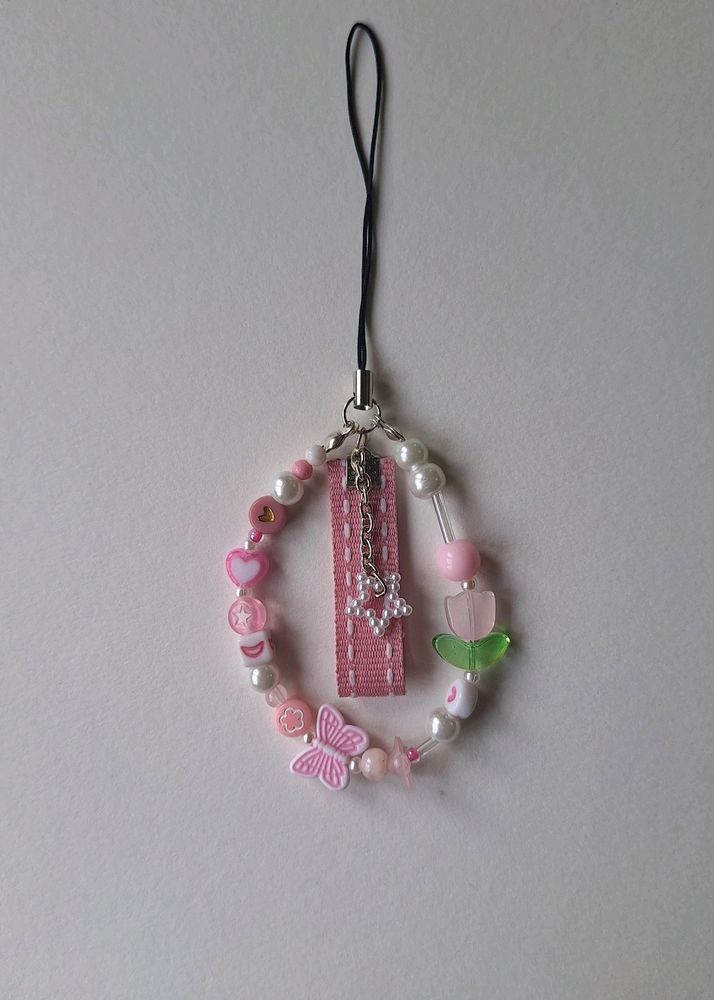Pink Tulip Phone Charm