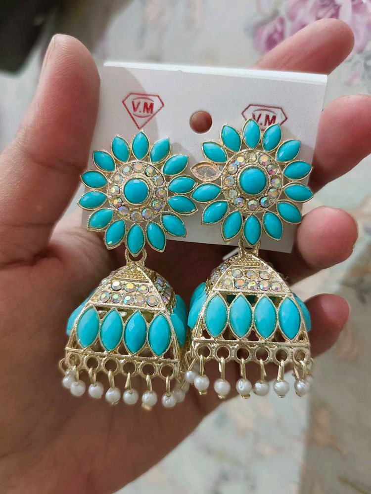 Sky Blue Beautiful Earrings