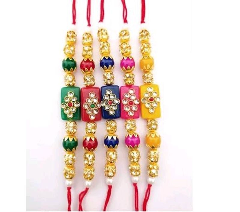 Pack of 5 Rakhi Set (Multicolour)