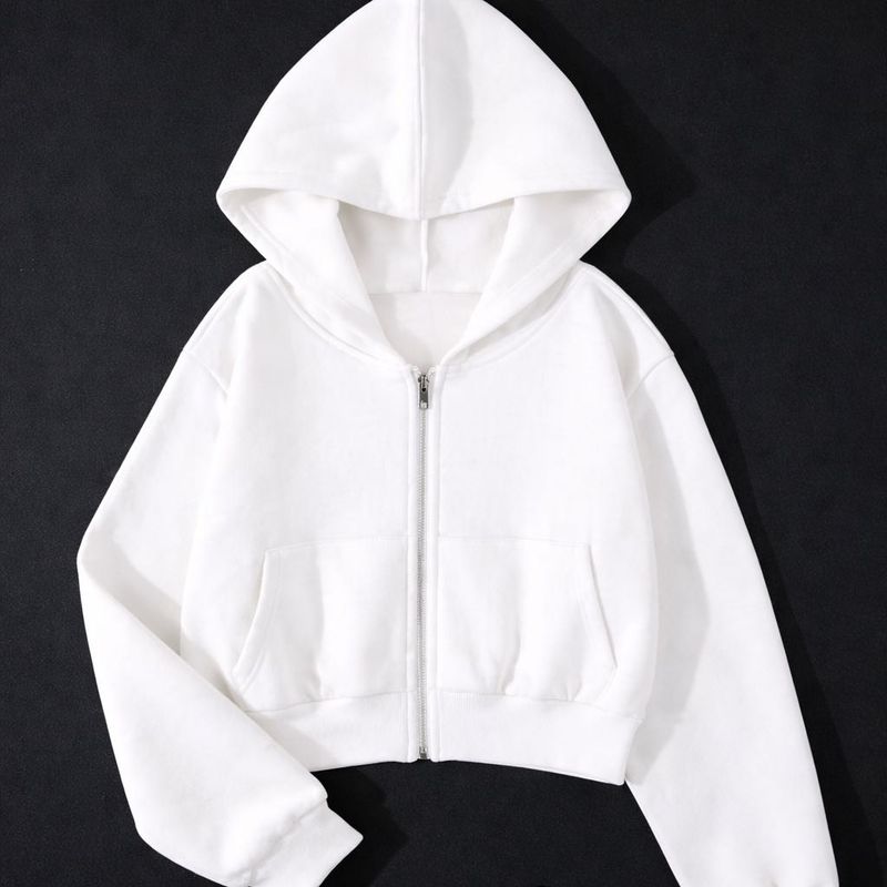 White Zip-Up Hoodie
