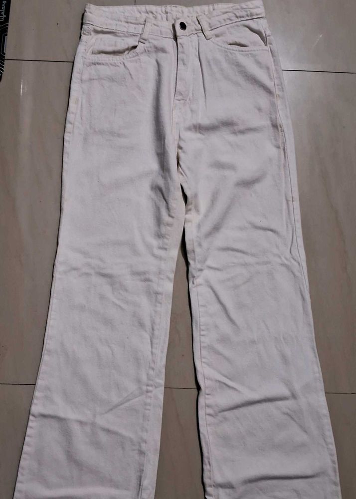 Straight fit White Denim Jeans