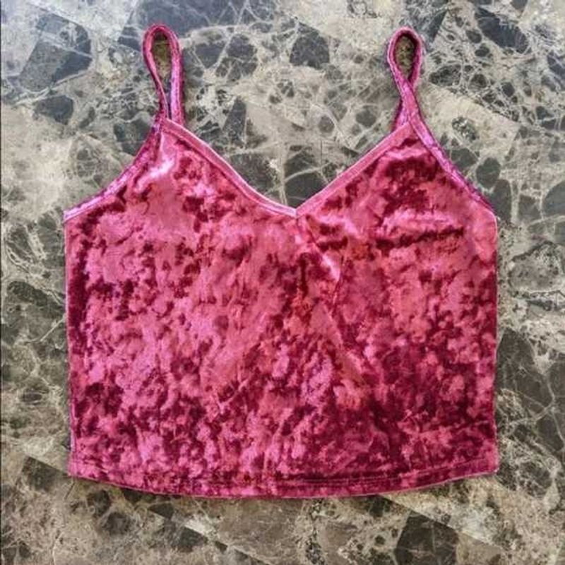 🍇Maroon Velvet Crop top