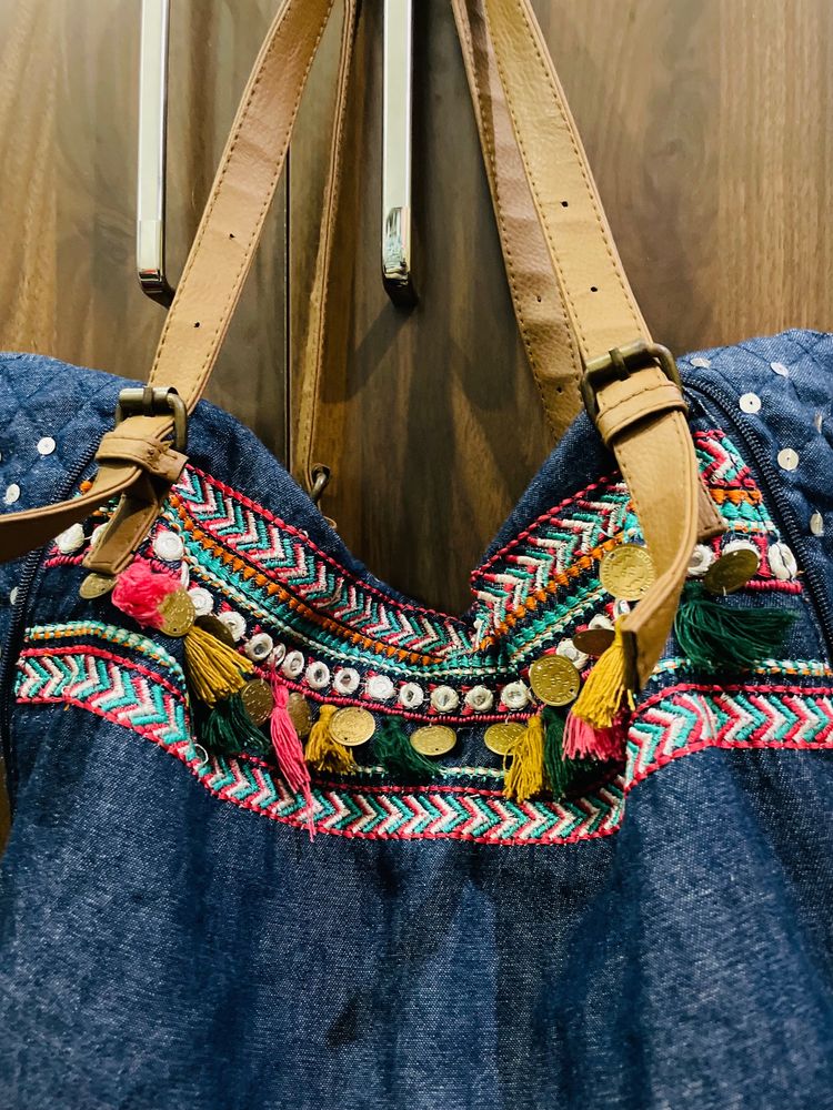 Embroidered Boho Bag With Gorgeous Look