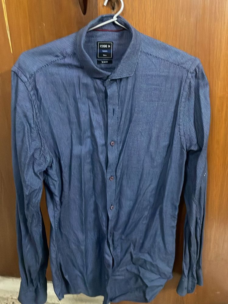 Navy blue Formal Shirt By Code from Westside