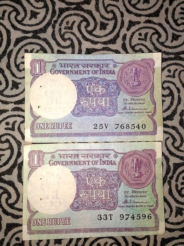 Rs. 1 Rare 2 Notes 1985