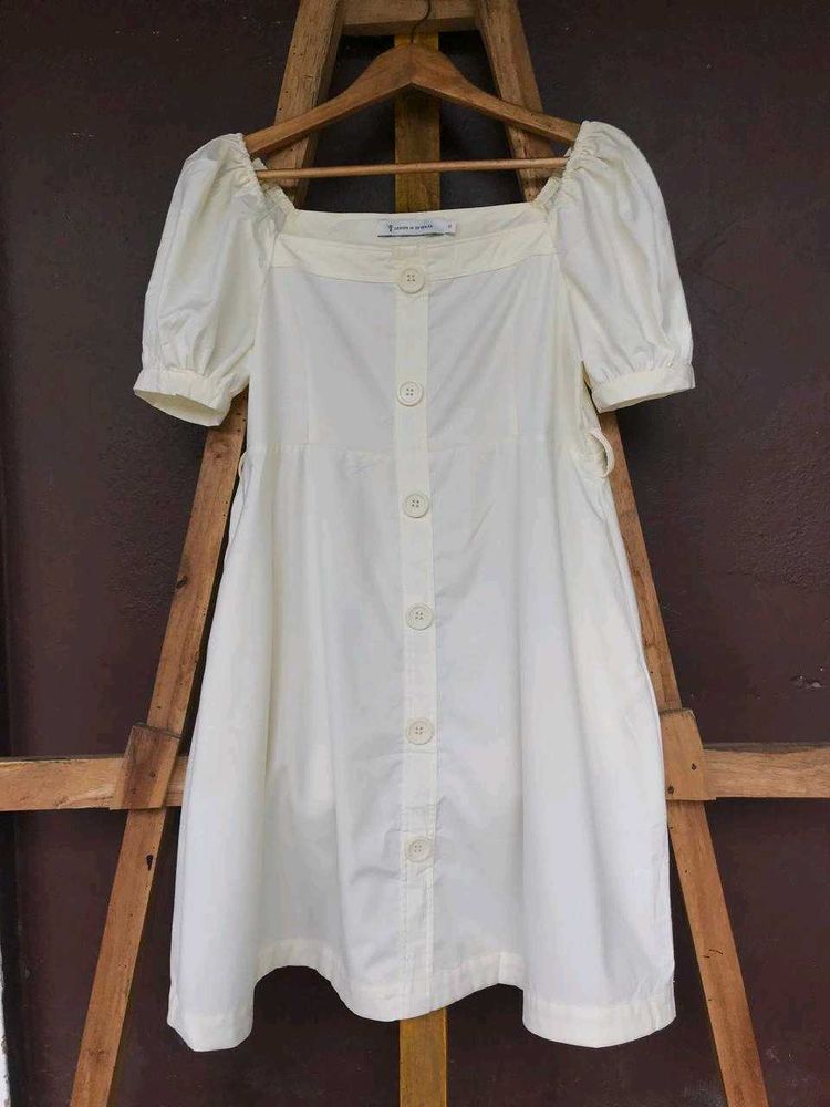 Cream Short Dress.