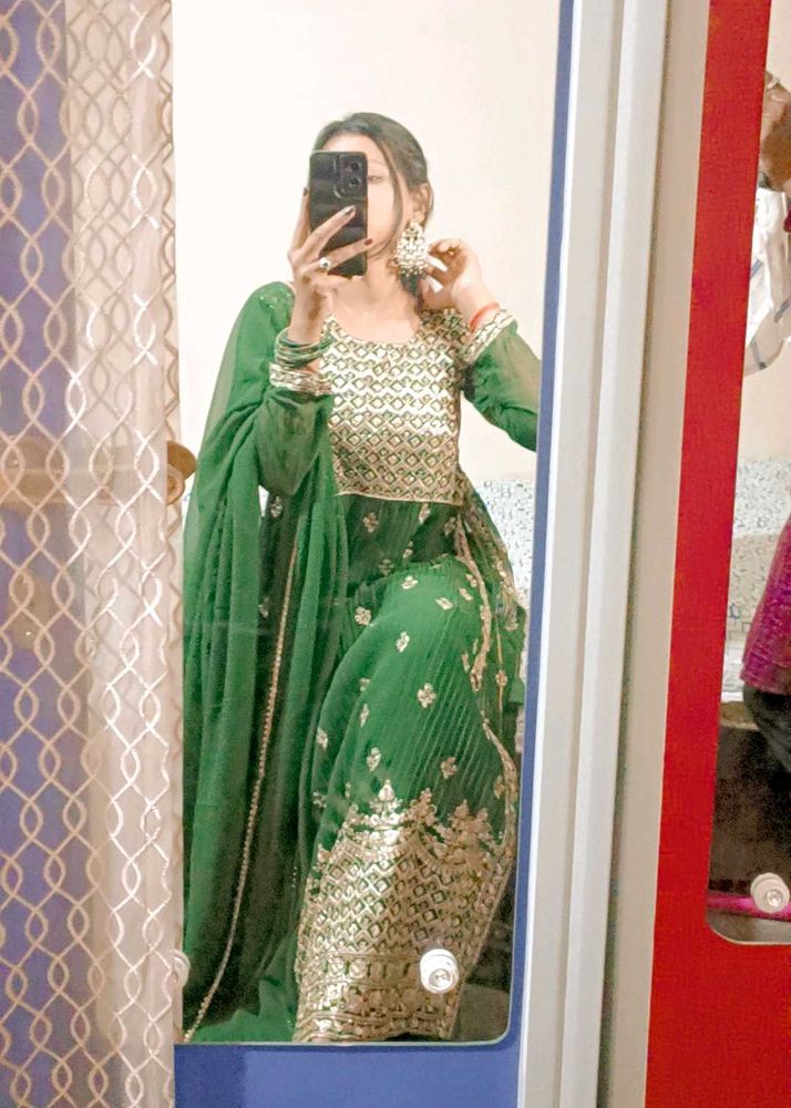 Green Embroidered Suit