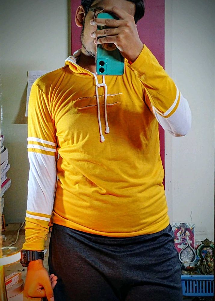 Full Sleeve (White Striped) Hoodie For Men ✨