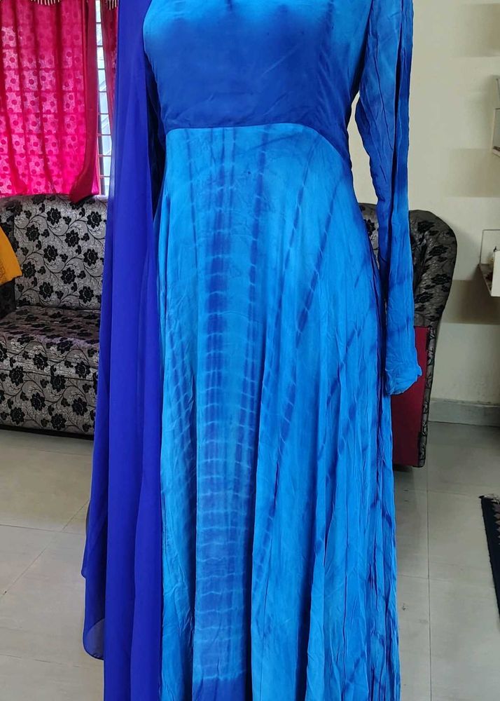 🩵 Blue Anarkali Gown 🩵