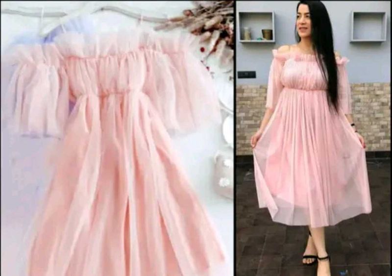 Pink Off-Shoulder Dress