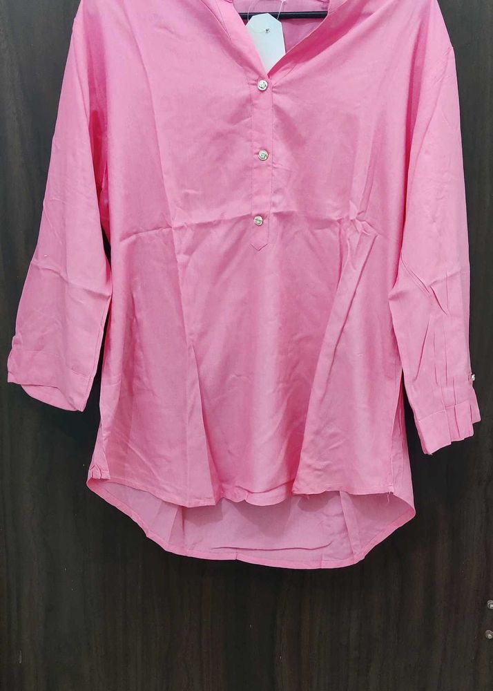 Pink Button-Up Top