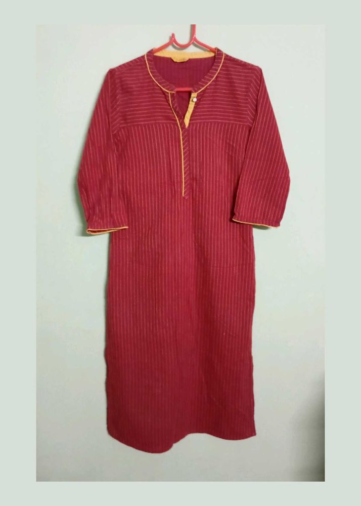 Aurelia Red Striped Kurti - Small Size