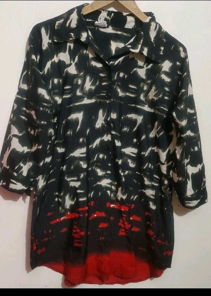 Multi ⚫🔴Printed Top Like Shirt For 38 Bust
