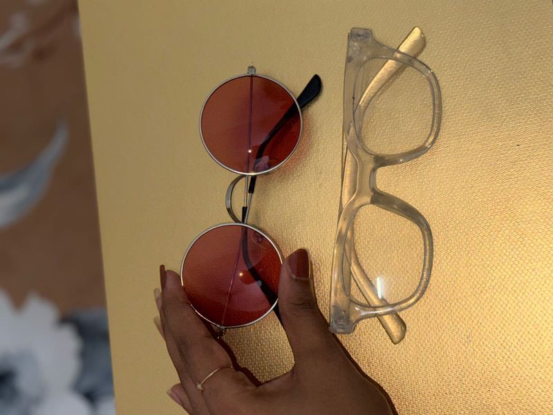 Red Tinted Round Sunglasses
