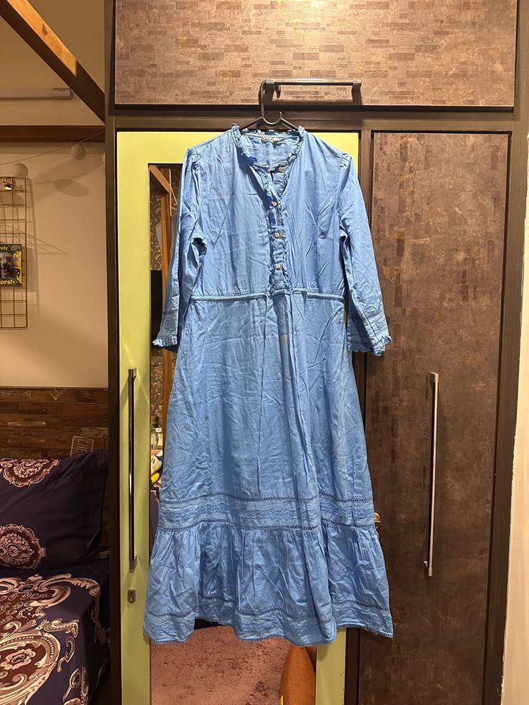 Imported Blue Dress With Minor Problem