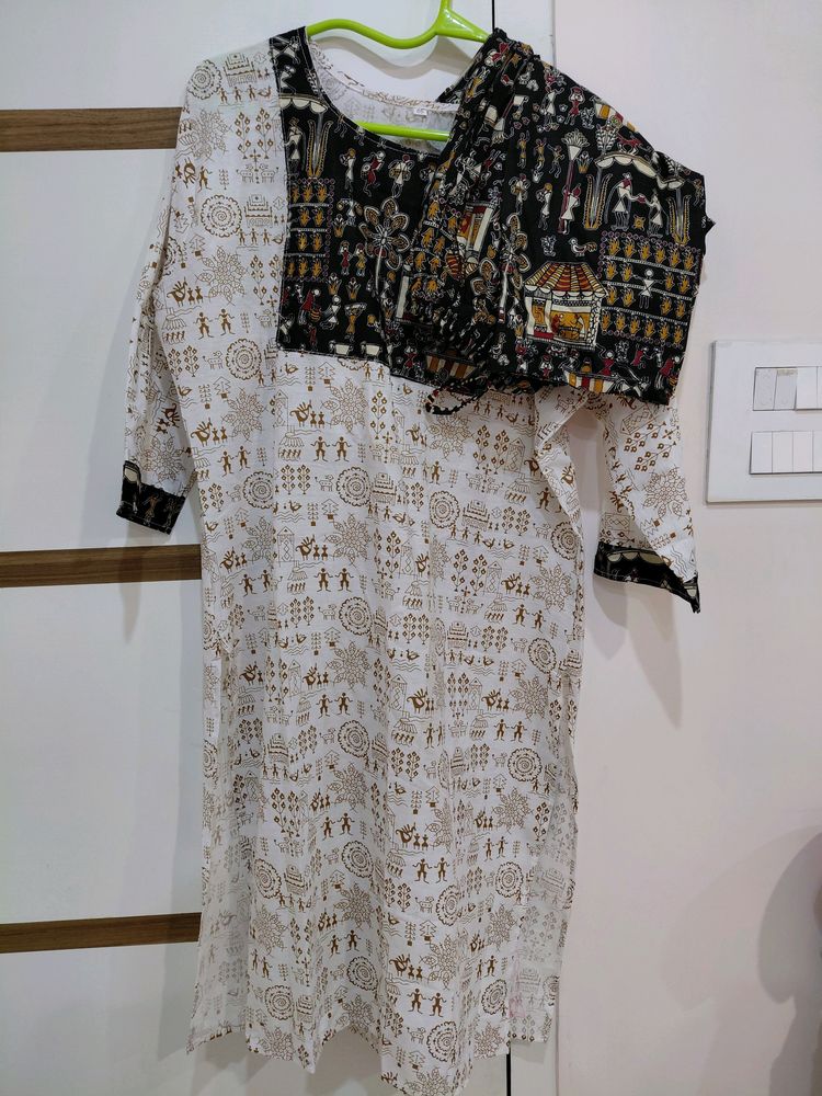 New Unused Cotton 2 Piece Kurti Set Size 44