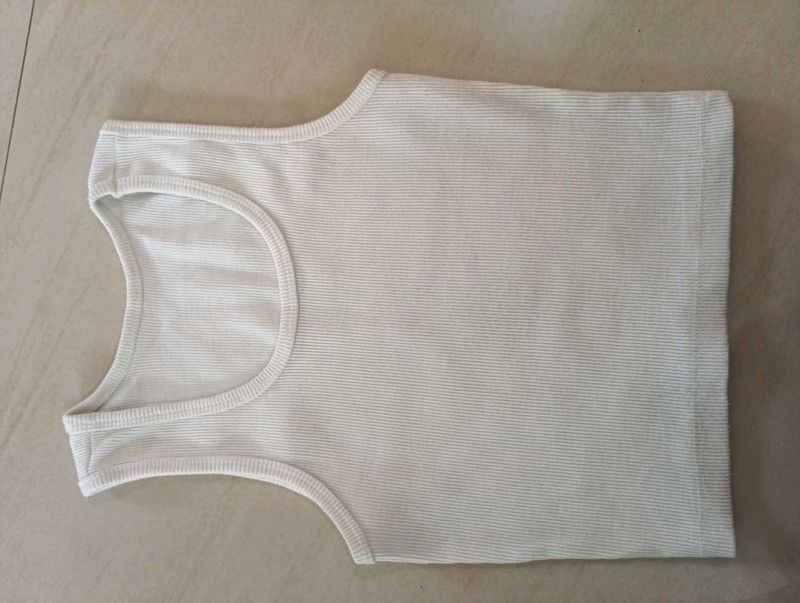 Ribbed White Tank Top